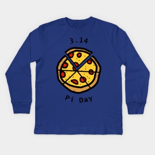 3.14 Pi Day with Pizza Pie Kids Long Sleeve T-Shirt